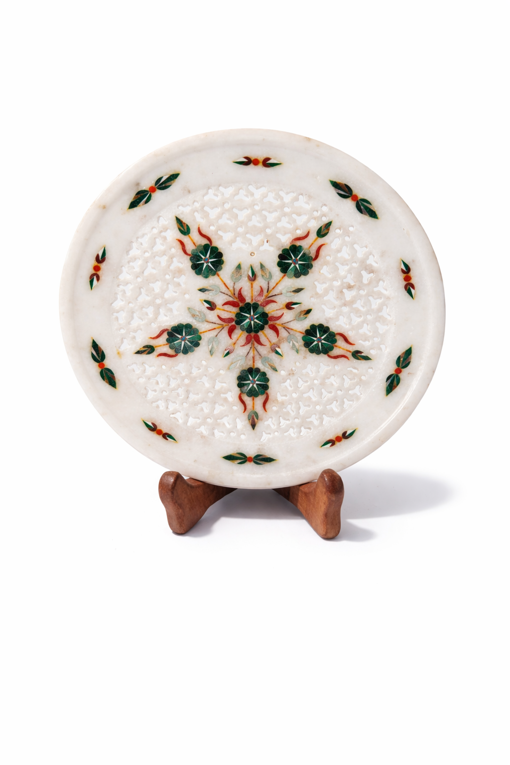 Khumali Crafts Signature Jalidar Marble Plate