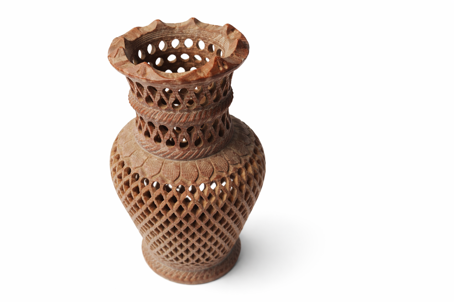 Khumali Crafts Decorative Jali Cut Marble Pot