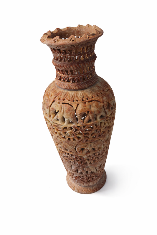 Khumali Crafts Handcrafted Elephant Design Marble Pot