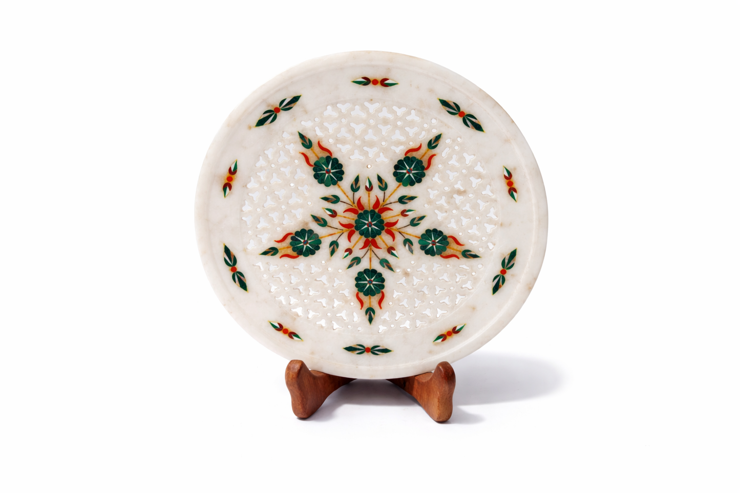 Khumali Crafts Signature Jalidar Marble Plate
